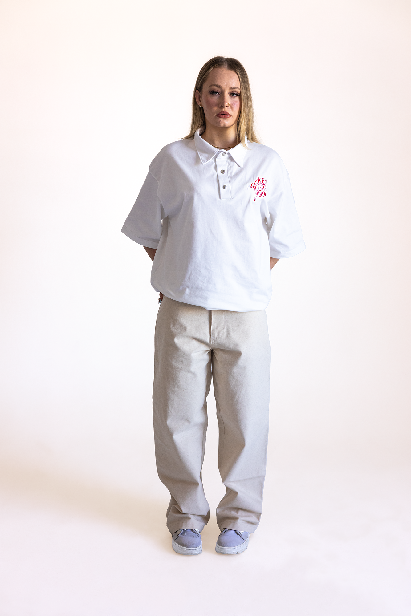 CREAM WORKER PANTS