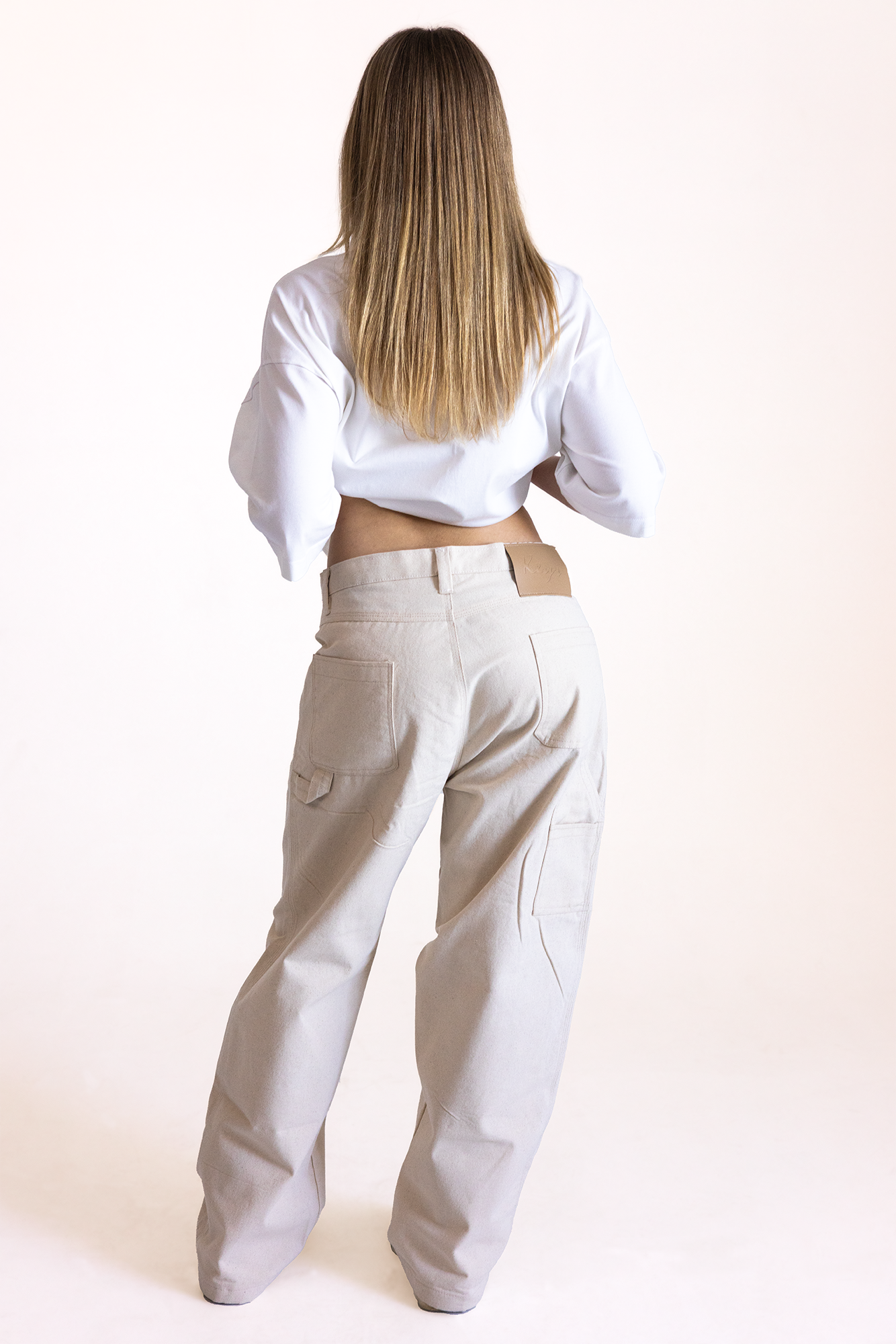 CREAM WORKER PANTS